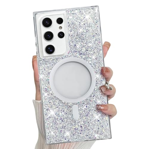Bonoma for Samsung Galaxy S22 Ultra Case Sparkly Glitter Bling Back -Crystal - color: Glitter Crystal, size: Samsung Galaxy S22 Ultra