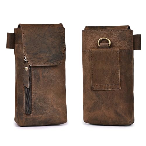 LEATHER VILLAGE Leather Cell Phone Holster with Belt Clip for Men Tan. - color: Suntan