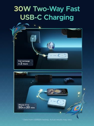 UGREEN x Honkai Star Rail MagFlow 10000mAh Qi2 15W Power Bank - color: Cyan