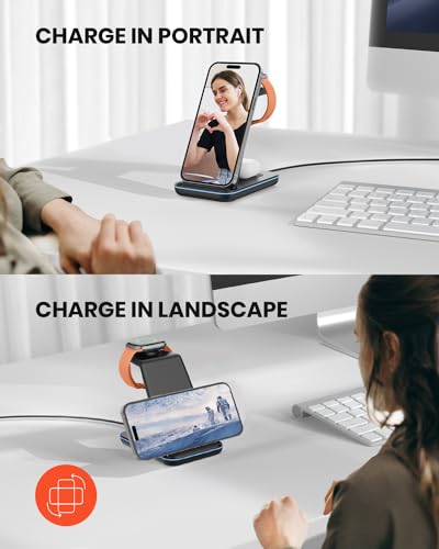 GEEKERA 3-in-1 Wireless Charging Station for iPhone, Watch & AirPods - color: Black