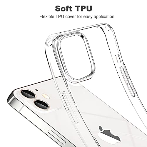 JJGoo Compatible with iPhone 12 mini Case, Soft Transparent Shockproof Protective Slim Thin Bumper Phone Cover, Clear - color: Clear