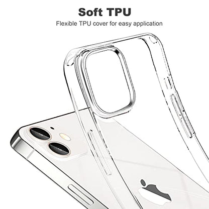 JJGoo Compatible with iPhone 12 Case & 12 Pro Case Clear Soft Transparent Shockproof Protective Slim Thin Bumper Phone Cover for 12 and 12 Pro - 6.1 inch - color: Clear