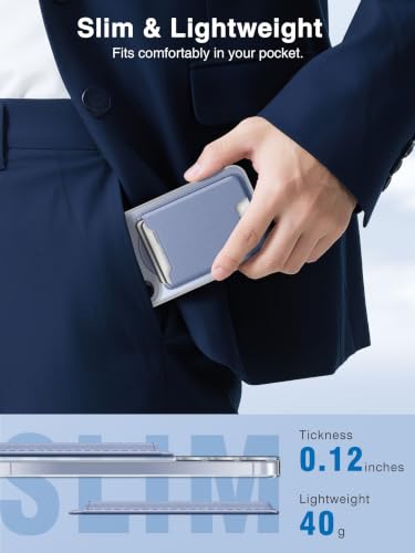 TopMade for MagSafe Wallet, 4 Cards Holder, Strongest Magnetic Phone Wallet - color: Lavender