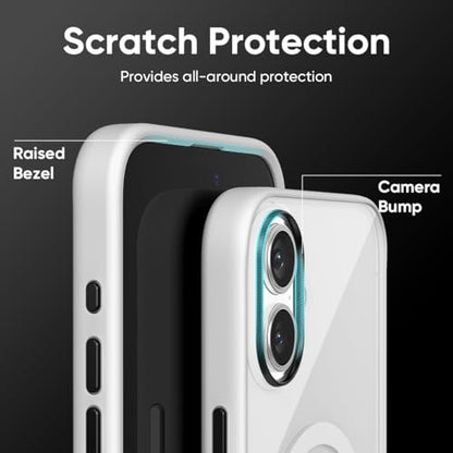 FLOLAB Surtect Tri-Fusion Magnetic for iPhone 17 Case Protective Slim Design Magsafe Compatible Military Grade - White Clear - color: White Clear, size: iPhone 17
