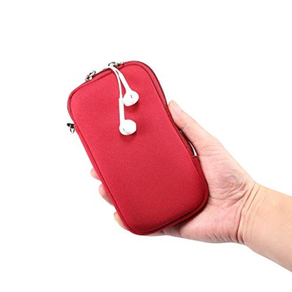 Neoprene Cell Phone Sleeve Zipper Phone Pouch Case for Samsung Galaxy S26 Ultra S25 Ultra S24 Ultra S23 Ultra A17 A16 A26 A36 A56 A15 A25 A35 A55 A14 A13 A07 A06 A05 A04 A03s, iPhone 16 Pro Max (Red) - color: Red