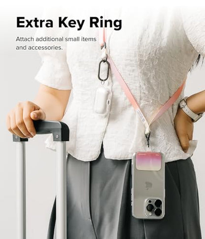 Ringke Holder Link Snap Hook Lanyard for Universal Cell Phone Case, Adjustable Crossbody Phone Lanyard - color: Calm Black