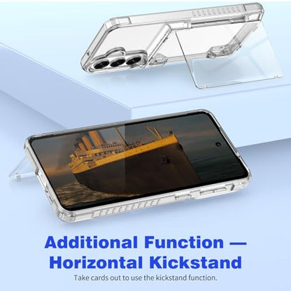 for Samsung S26 Plus Wallet Case 4 Credit Card ID Holder Clear Flip | Cover for Galaxy S26+ Kickstand Card Holder Slot for Men Women Shockproof Dual Layer TPU Hard Shell Protective Tough Bumper - size: for Galaxy S26 Plus, 6.7“