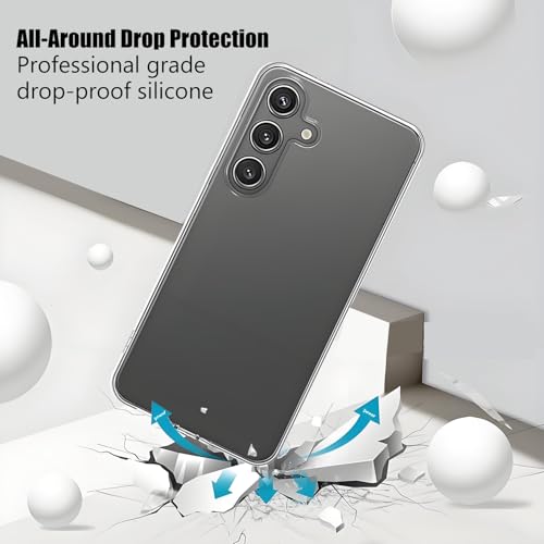 TENOC Phone Case for Samsung Galaxy S25, Clear Case Shockproof Protective Bumper Slim Cover - color: Clear, size: S25