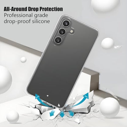TENOC Phone Case for Samsung Galaxy S25, Clear Case Shockproof Protective Bumper Slim Cover - color: Clear, size: S25