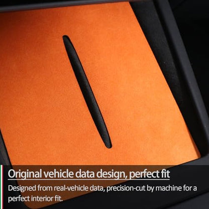Suede Wireless Charger Pad for Tesla Model 3 24-26 Model Y 25-26 Orange - color: Orange