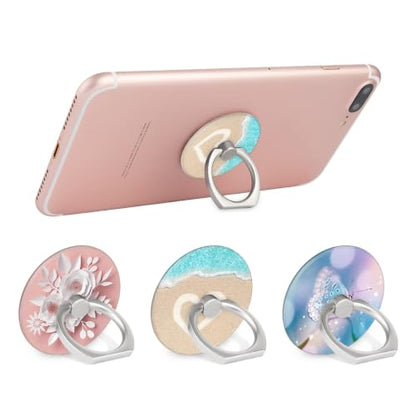 Bonoma Phone Ring Holder,3-Pack Beach Flowers Butterfly - color: Beach Flowers Butterfly
