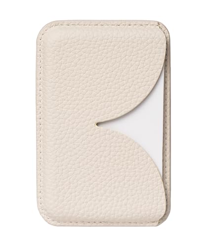 Luner - Eco Leather Magnetic Side-Access Card Wallet Compatible with Magsafe - [for iPhone 17, 16, 15, 14, 13, 12 series] - [Holds 2 cards] - Cream - color: Cream, style: Side-access