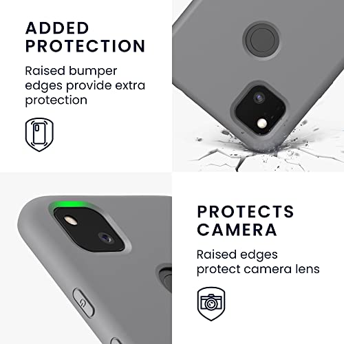 kwmobile Case Compatible with Google Pixel 4a Case - Slim Protective TPU Silicone Phone Cover - Stone Dust - color: Stone Dust