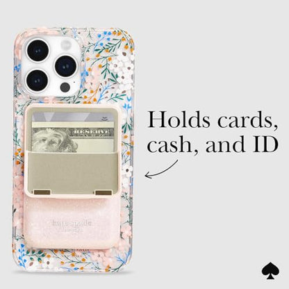 kate spade new york Flip Magnetic Card Holder/Wallet - That Sparkle Pink | Stylish Phone Wallet - Compatible w/MagSafe Phones & Cases -Detachable MagSafe Wallet for iPhone 17 Pro Max/16/15/14/Pixel 10 - color: Flip - That Sparkle Pink