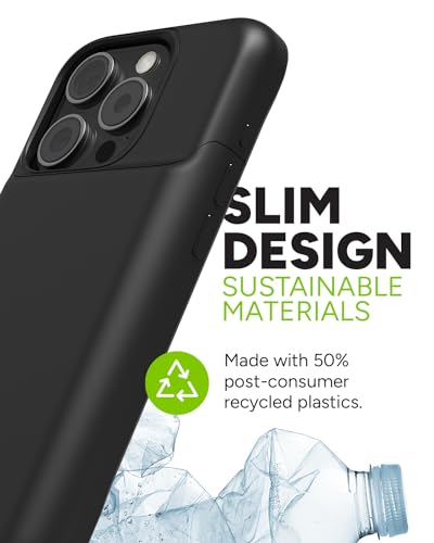 Mophie Juice Pack iPhone 15 Pro Battery Case - Legendary Power & Protection - Up to 50% Extra Battery, 6ft Drop Safety, Eco-Friendly Design, Black