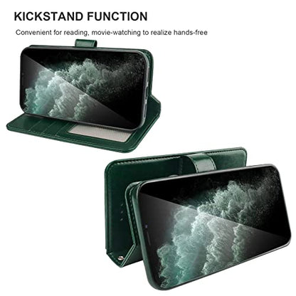 Bocasal Detachable Wallet Case Card Holder for iPhone 11 Pro Max Green - color: Green