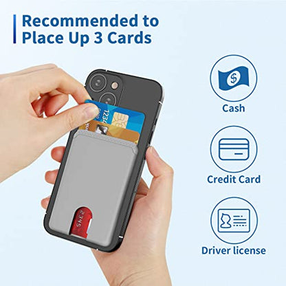 Senose Phone Wallet, Phone Card Holder Stick On, 3 Pack Phone Pocket Sleeve - color: Black+Grey+White