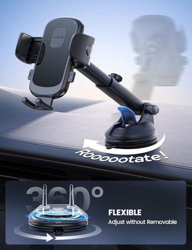 Lamicall Car Phone Holder Dashboard Vent Windshield 70 LBS Suction 3-in-1 - color: Leather Grain