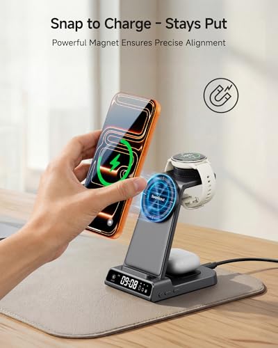 3 in 1 Charging Dock for Garmin Watch, Magnetic Charger for iPhone 18 Pro