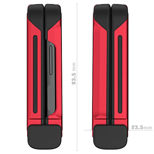 Ghostek Atomic Slim Galaxy Z Flip 4 Case - Clear Back with Red Aluminum Metal Bumper, Shockproof & Dual-Layer Protective Phone case, Phone Cover Designed for 2022 Samsung Z Flip 4 5G (6.7") (Red) - color: Red, size: Galaxy Z Flip 4