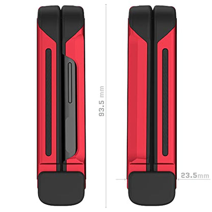 Ghostek Atomic Slim Galaxy Z Flip 4 Case - Clear Back with Red Aluminum Metal Bumper, Shockproof & Dual-Layer Protective Phone case, Phone Cover Designed for 2022 Samsung Z Flip 4 5G (6.7") (Red) - color: Red, size: Galaxy Z Flip 4