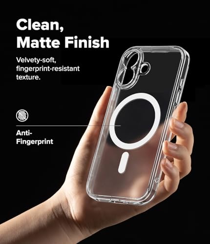 Ringke for iPhone 17 Case [Fusion Magnetic Matte Clear] | Compatible with MagSafe, Oil & Dirt Resistant, Anti-Fingerprint Technology Prevents Oily Smudges, Feels Velvety Soft - size: iPhone 17
