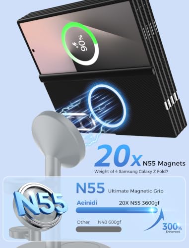 Aeinidi Super Fast Strong Magnetic Wireless Charger for Samsung - color: Titanium Gray, size: 15W