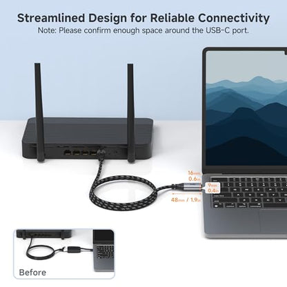 Cable Matters Plug & Play Braided USB C to Ethernet Cable, 3ft - size: 3 Feet