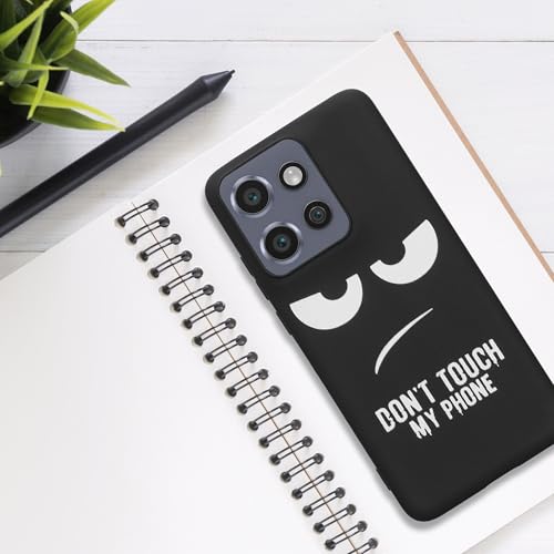 kwmobile TPU Silicone Case Compatible with Motorola Edge 60 Neo/Edge 50 Neo/ThinkPhone 25 - Case Soft Cover - Don't Touch My Phone White/Black - size: Edge 60 Neo / Edge 50 Neo / ThinkPhone 25