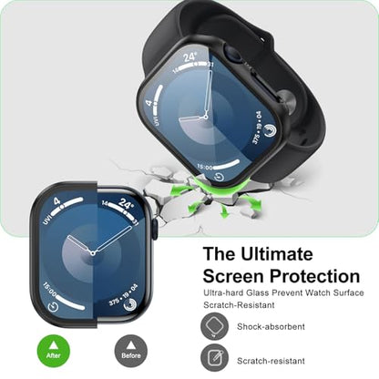 6 Pack Case with Apple Watch Screen Protector Series SE3/SE2/SE/6/5/4 44mm | Hard PC Bumper Case with Anti-Fog HD Tempered Glass Protective Face Cover for iWatch Series 11/10/9/8/7/SE3/SE2/SE/6/5/4 - color: Black/Silver/Starlight/Rosegold/White/Clear, siz