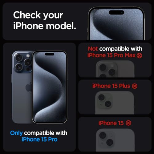 Spigen GlasTR EZ FIT Privacy Screen Protector for iPhone 15 Pro - size: iPhone 15 Pro
