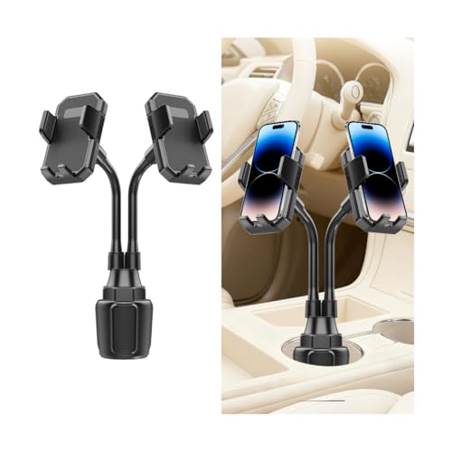360° Rotatable Long-Neck Dual Cup Holder Phone Mount, Style X908 - size: A297+A297+X908