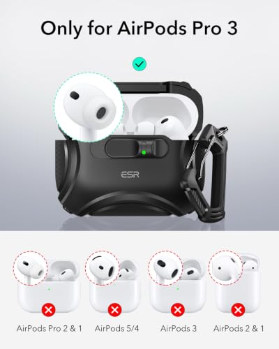 ESR for AirPods Pro 3 Case (2025), Compatible with MagSafe, Black - color: Black, size: AirPods Pro 3 Case