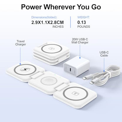 Wireless Charger Samsung, 3 in 1 Travel Charging Station Fast Charging Pad - color: White