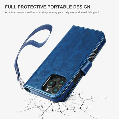 Bocasal for MagSafe Wallet Case Card Holder for iPhone 16 Pro Max Blue - color: Blue for MagSafe