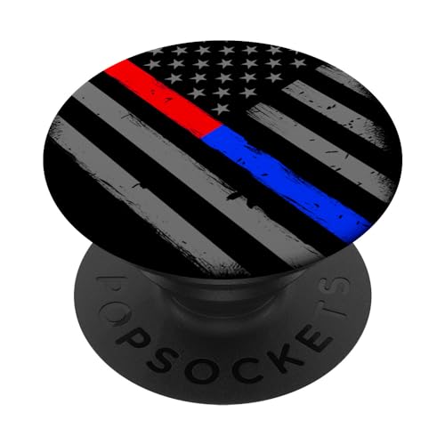 Firefighter Thin Red Line Police Thin Blue Line PopSockets PopGrip: Swappable Grip for Phones & Tablets PopSockets Standard PopGrip - style: Standard