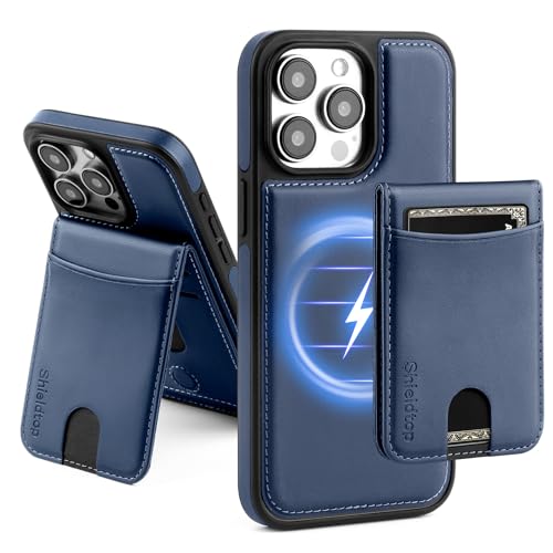 Shieldtop Compatible with MagSafe iPhone 12/12 Pro Wallet Case,Blue | 2 in 1 Detachable Magnetic,Credit Card Holder Slots,RFID Blocking,PU Leather,Kickstand,Flip Folio Phone Cover for Men & Women - color: Blue, size: iPhone 12/12 Pro 6.1"