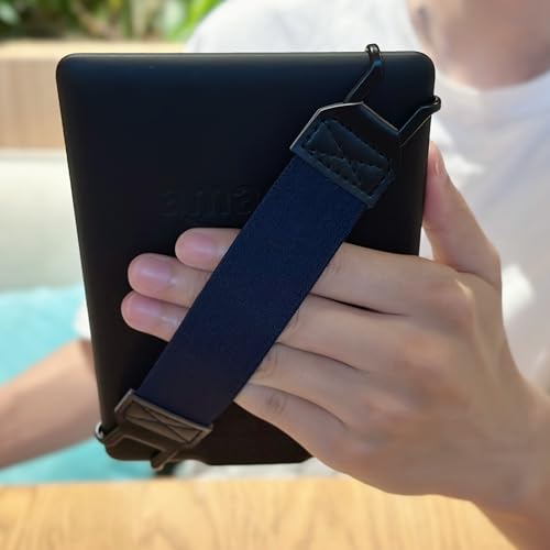 Security Hand-Strap for 6-8" Kindle eReaders Fire Tablet - Kindle/Kobo/Voyaga/Lenovo/Sony Kindle E-Book Tablet, High-Elasticity Versatile Hand Strap Lightweight Finger Grip Holder,Blue - color: Blue