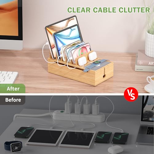Pezin & Hulin Cell Phone Charging Station for Multi Devices-Natural Bamboo - color: Natural