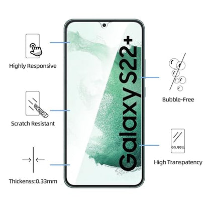 NEW'C for Samsung Galaxy S22+ (S22 Plus) Screen Protector Tempered Glass - size: S22+ 6.6 inches