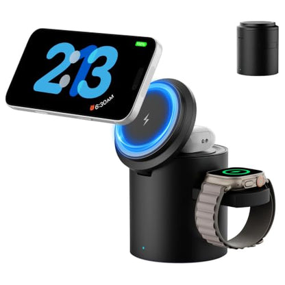 Foldable Magnetic 3 in 1 Wireless Charger Stand for iPhone Watch AirPods