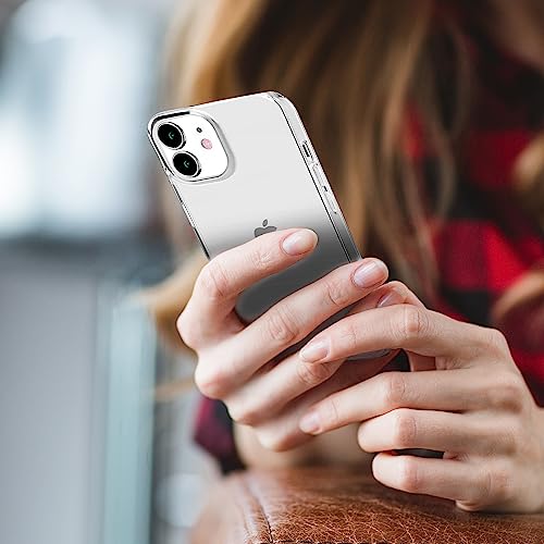 JJGoo Compatible with iPhone 12 mini Case, Soft Transparent Shockproof Protective Slim Thin Bumper Phone Cover, Gradient Black - color: Gradient Black