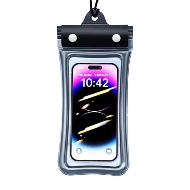 Waterproof Phone Pouch Case, IPX8 Rated, Touch Sensitive with 4-Layer Sealing, Universal Underwater Phone Dry Bag Black - color: black
