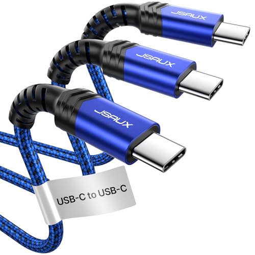 JSAUX USB C to USB C Cable, 3-Pack 10ft/6.6ft/3.3ft, 5A Fast Charging, Blue - color: Blue, size: 10 ft+6.6 ft+3.3 ft