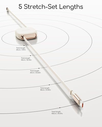 240W Retractable USB C Cable for Phones,Beige,3.3ft - color: Beige, size: 1Pack-3.3ft