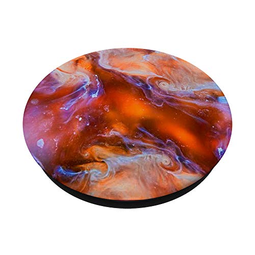 Liquid Orange Ceramic Design: Swirling Purple & Great Gift PopSockets Grip and Stand for Phones and Tablets