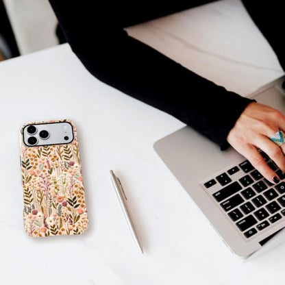 Compatible with iPhone 17 Pro Max,Anti-Scratch Glossy Case Cover,Boho Romantic Embroidery Flower - color: Boho Romantic Embroidery Flower, size: IPhone 17 Pro Max
