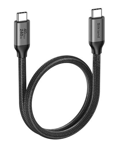 Silkland USB4 for Thunderbolt 4 Cable 1.6FT, 40Gbps USB C Data Cable, 240W - size: 1.6FT