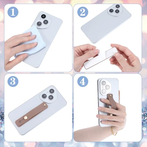 Ymapinc 2Pcs Phone Loops for Back of Phone Strap Grip Holder - color: Brown