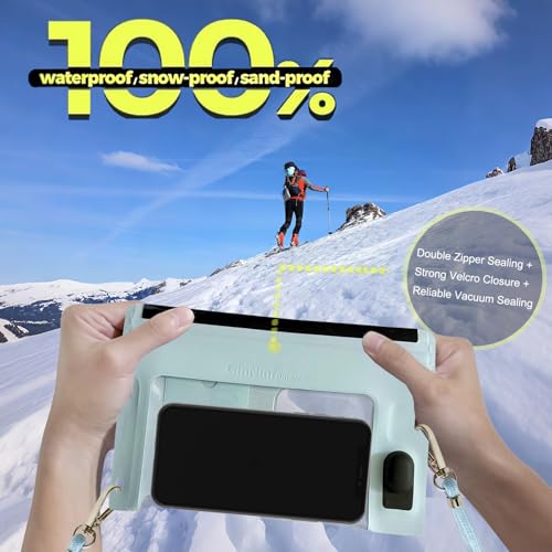 IPX8 Waterproof Phone Case Vacuum Sealed Dry Bag Blue | Bubble-free vacuum seal ensures HD photos & zero touch lag. IP68 waterproof protection for up to 7" iPhones & Samsung. - color: Blue, size: 1Pack